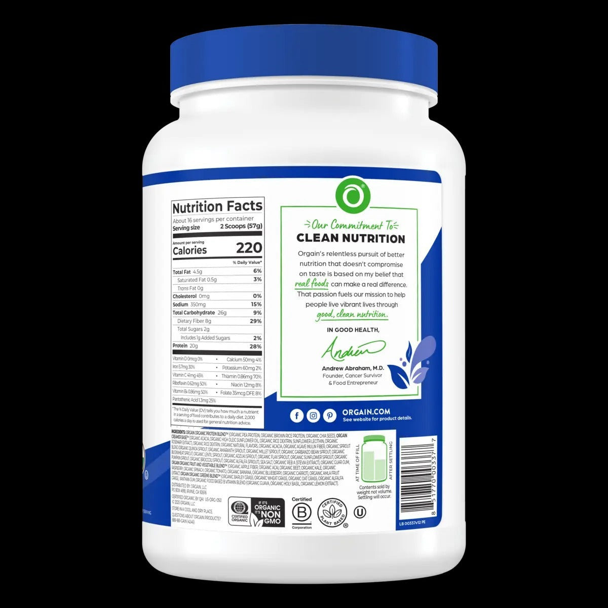 Organic Vanilla Meal Protein Powder