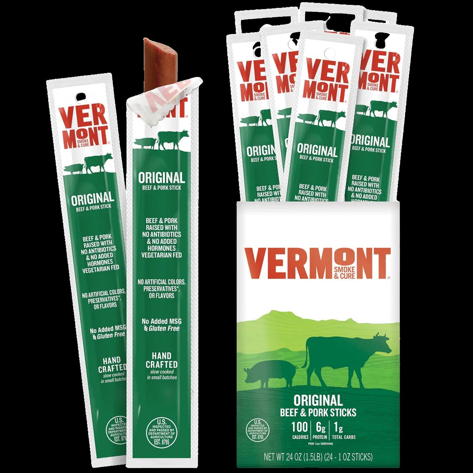 Original Smoke and Cure Beef & Pork Sticks (24 CT)