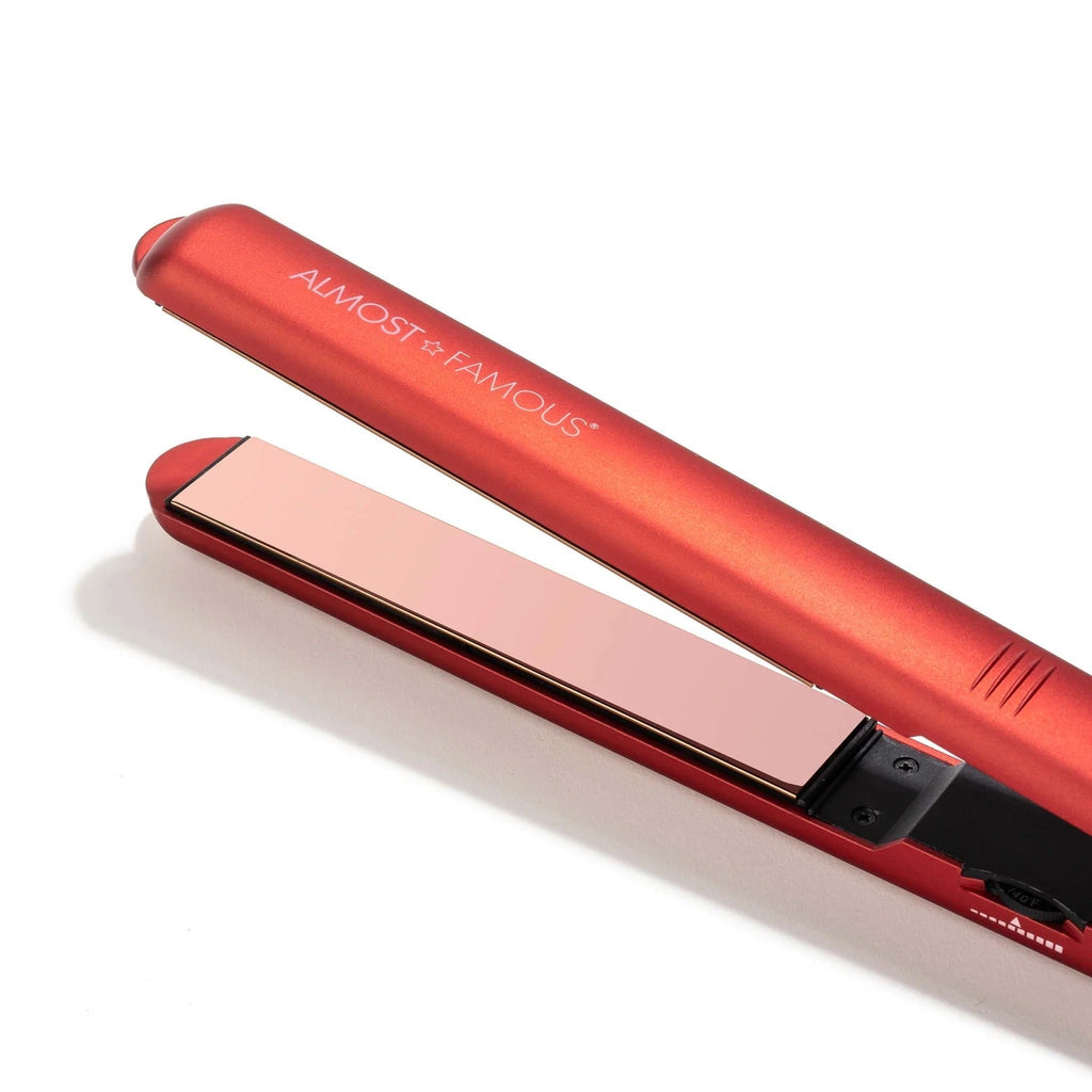 MaxLength 1" Flat Iron With Rose Gold Titanium Plates - Red