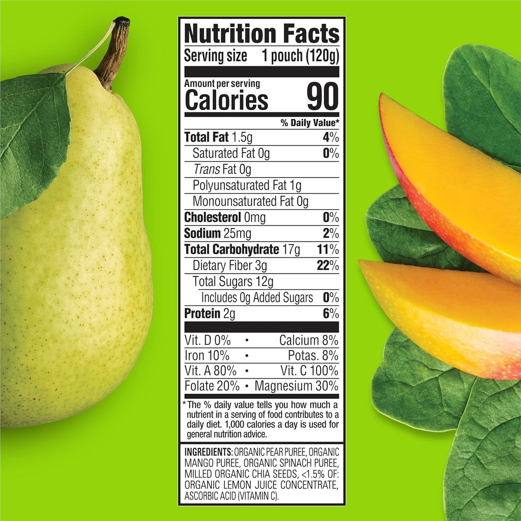 Organics Stage 4 Superfoods - Pears, Mangos & Spinach (16 Pack)