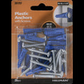 Plastic Anchors With Screws #8-10x1-1/4, (20 CT)