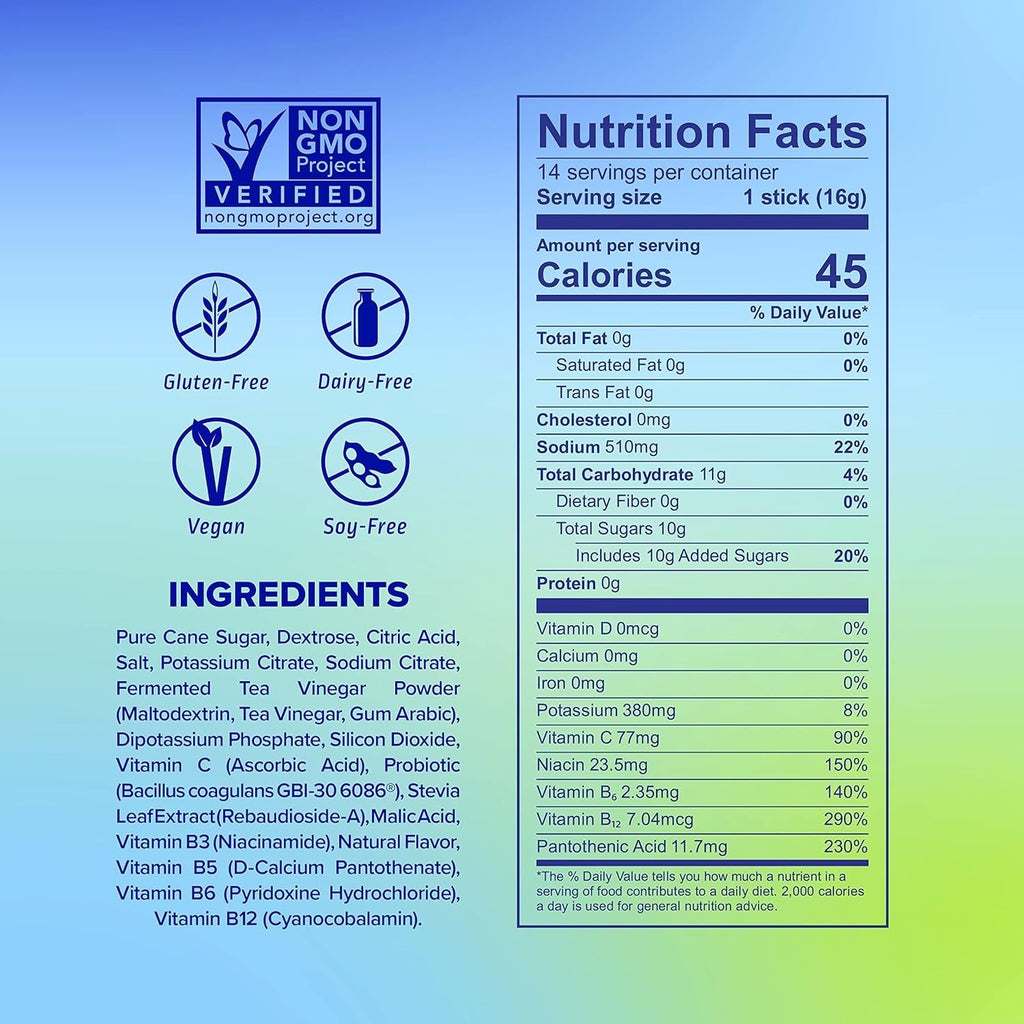 Hydration Multiplier + Powdered Probiotic Kombucha Drink Mix - Apple