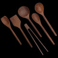 6-Piece Stained Bamboo Utensil Set Utensil Set