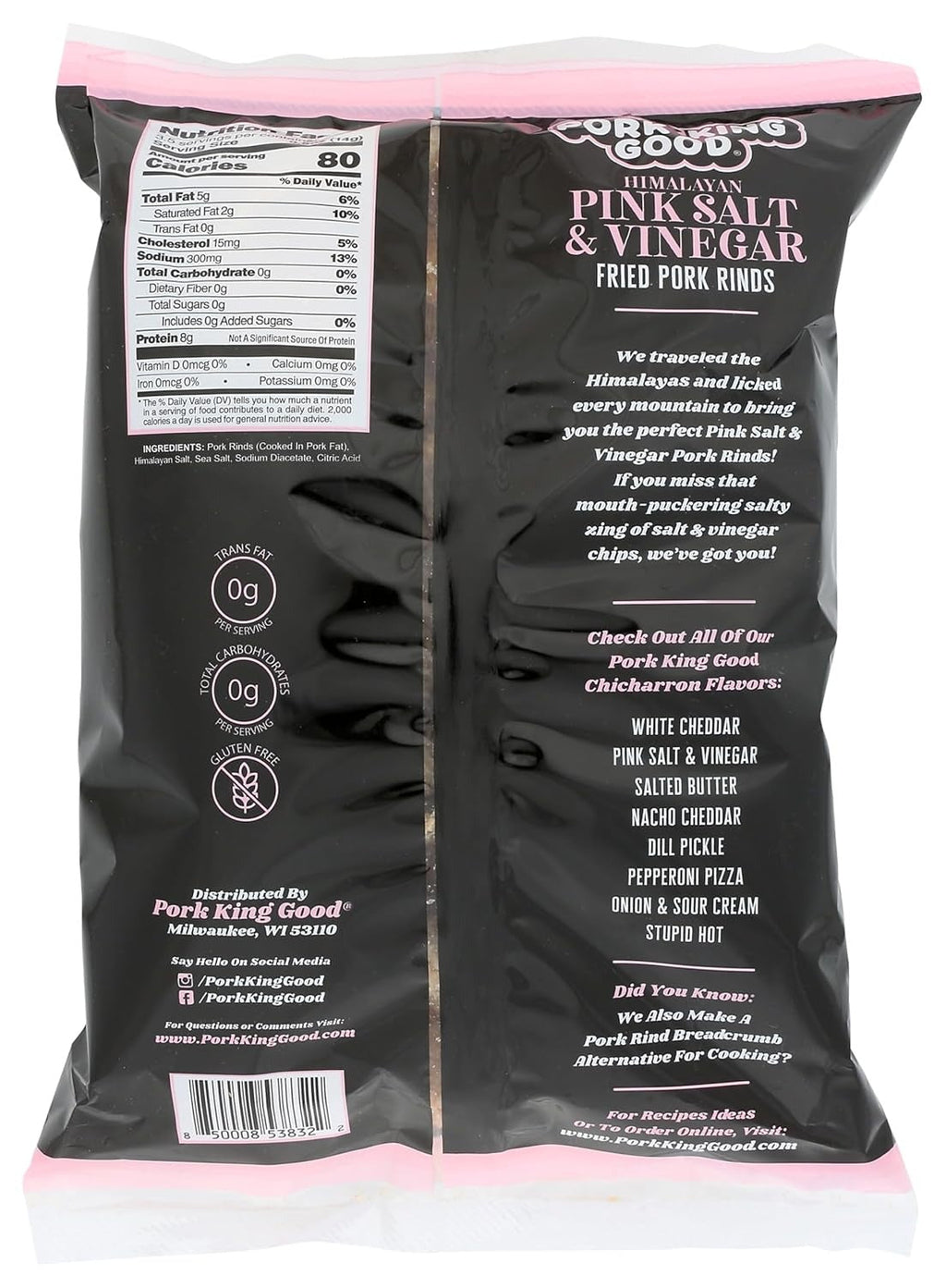 Himalayan Pink Salt & Vinegar Fried Pork Rinds