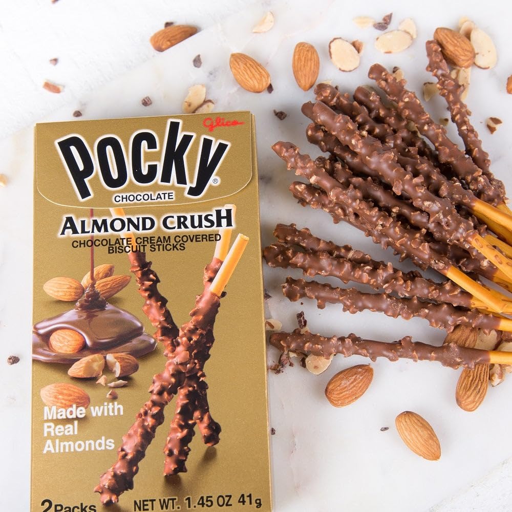 Pocky Almond Crush Chocolate Cream Covered Biscuit Sticks (10 CT)