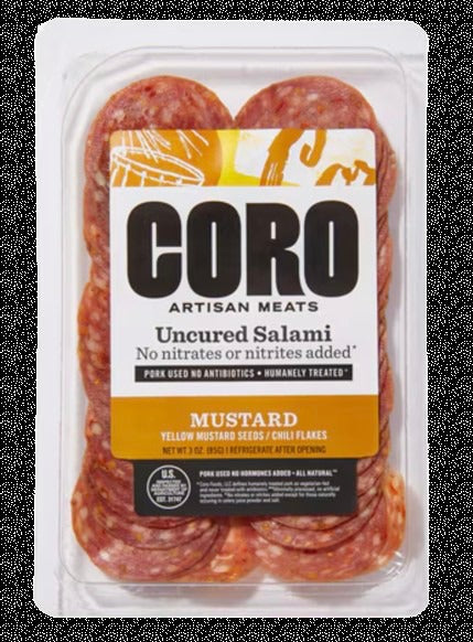 Uncured Mustard Salami Sliced