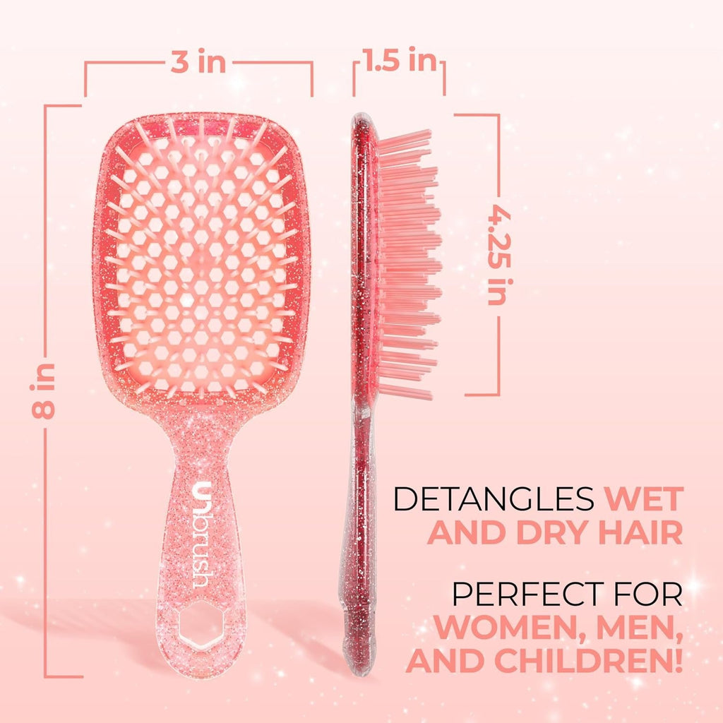UNbrush Detangling Hair Brush - Ruby Peach