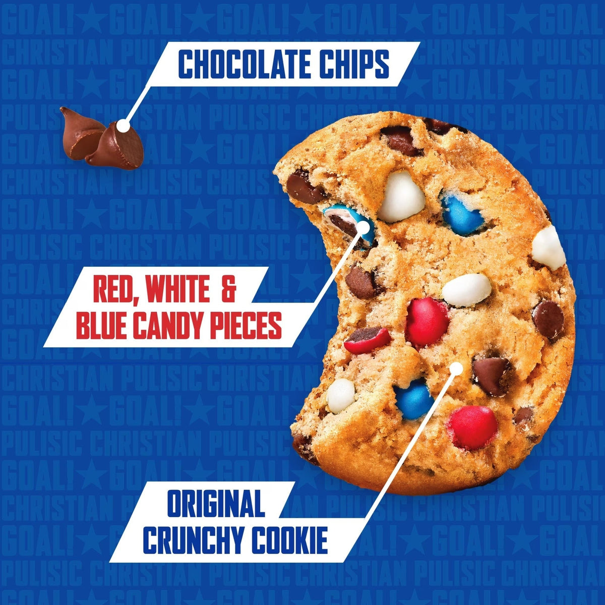 Crunchy Red, White & Blue Candy Blasts Cookies