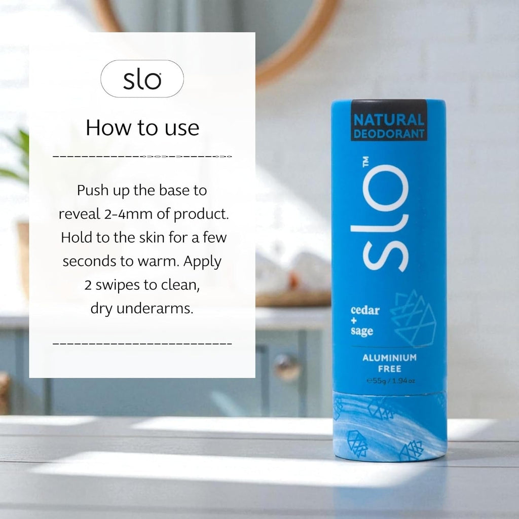 Slo Natural Beauty Deodorant Stick Cedar + Sage 55g