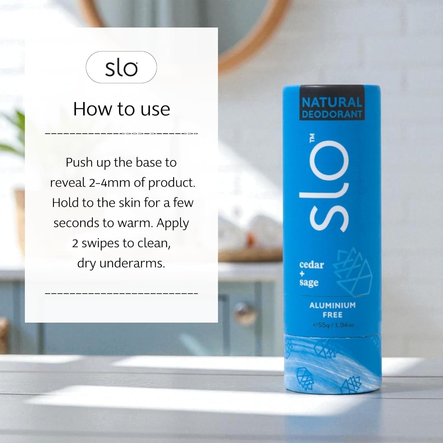 Slo Natural Beauty Deodorant Stick Cedar + Sage 55g