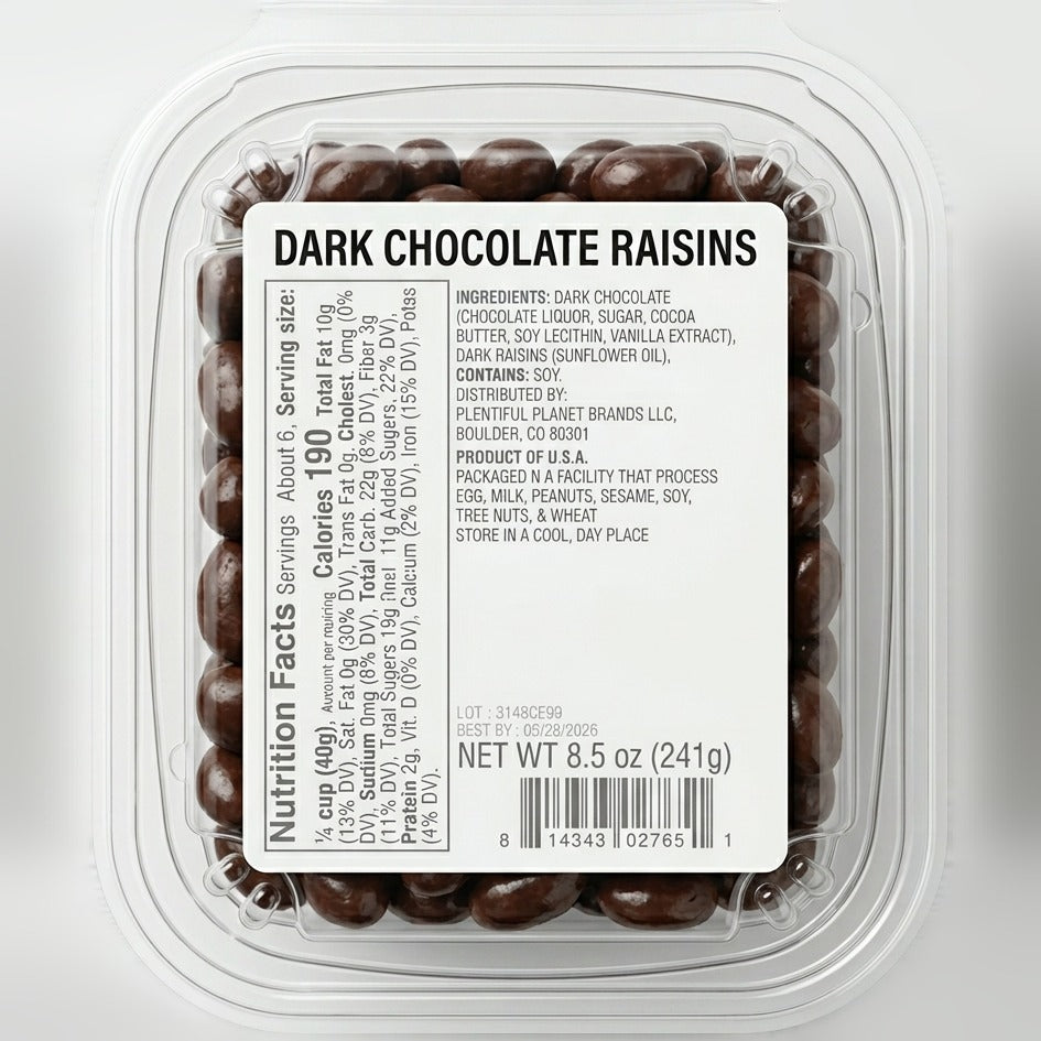 Dark Chocolate Raisins Tub