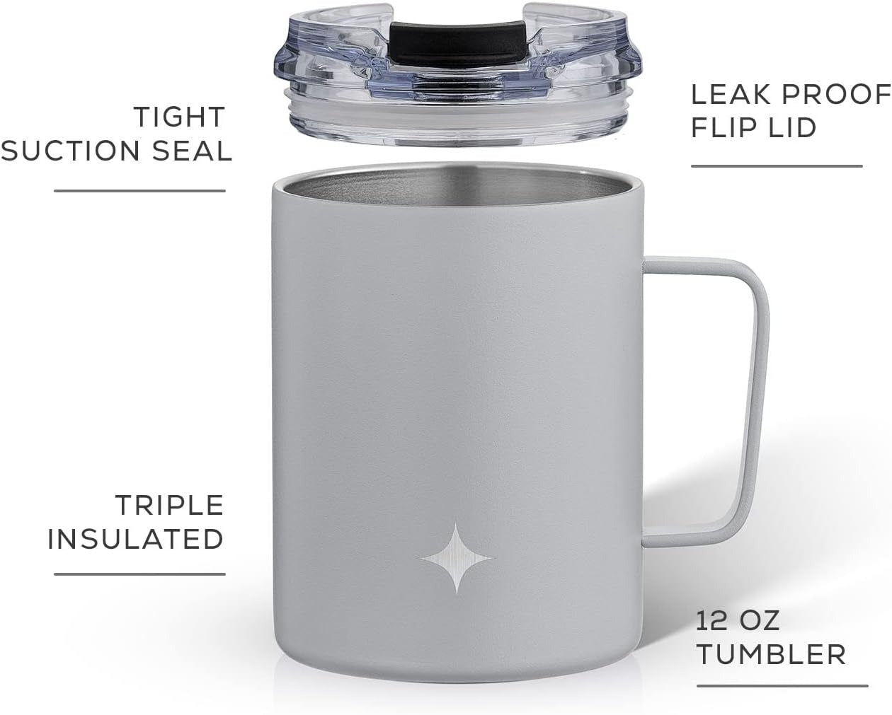 12oz Coffee Mug with Handle - Grey