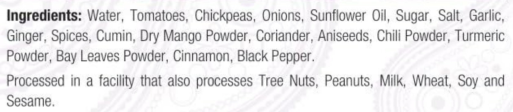 Curried Chickpeas Entree (3CT)
