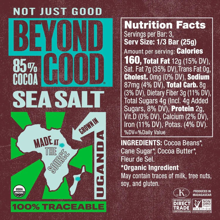 Sea Salt 85% Cocoa Dark Chocolate