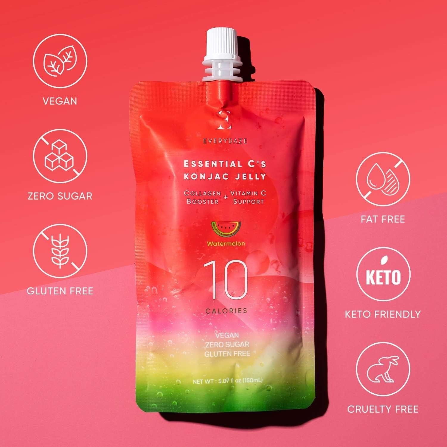 Essential C's Konjac Jelly - Watermelon (10 Pack)