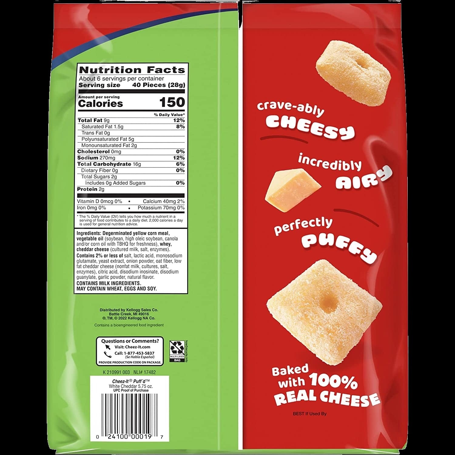 Puff'D White Cheddar Snack Crackers