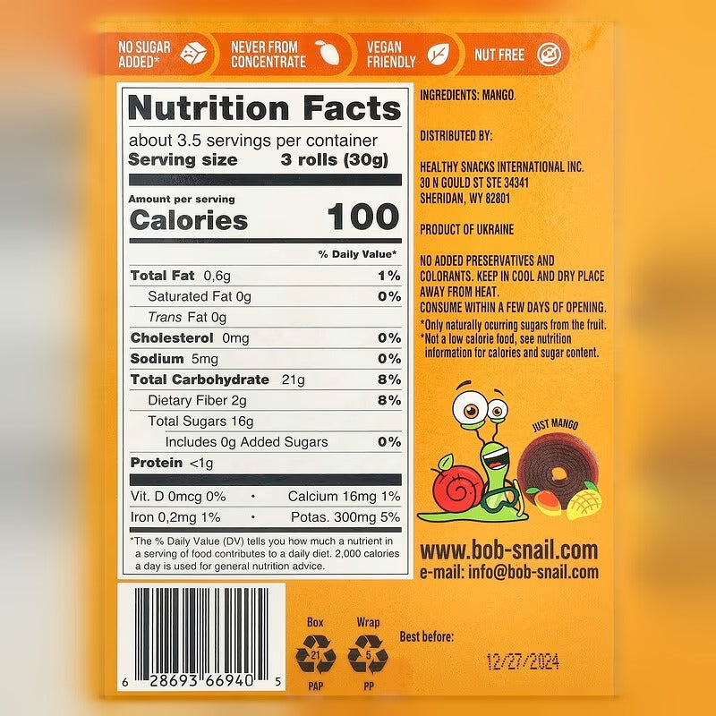 Fruit Rolls Mango (10 CT)