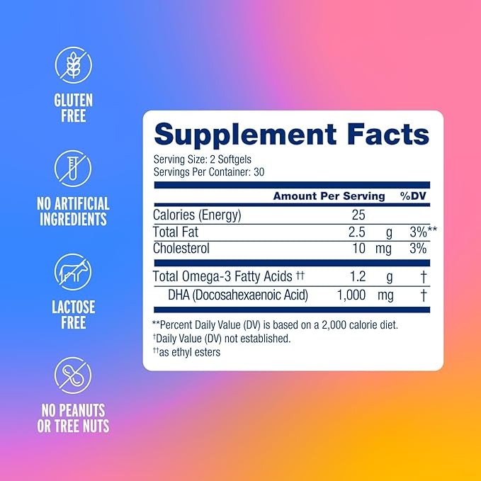 Omega Brain Fuel DHA 1000MG - Orange (60 CT)