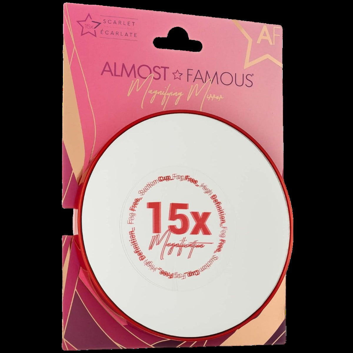 15X Vanity Mirror With Suction Lock - Red