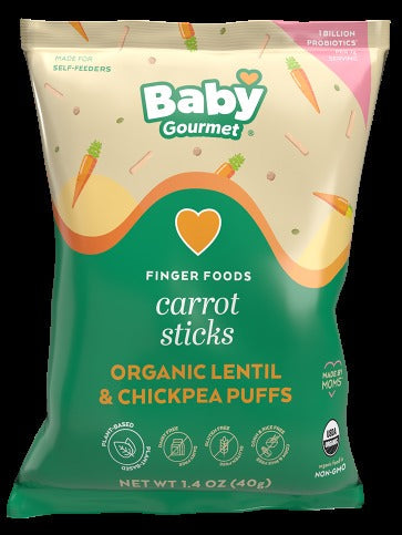 Organic Lentil & Chickpea Puffs - Carrot Sticks