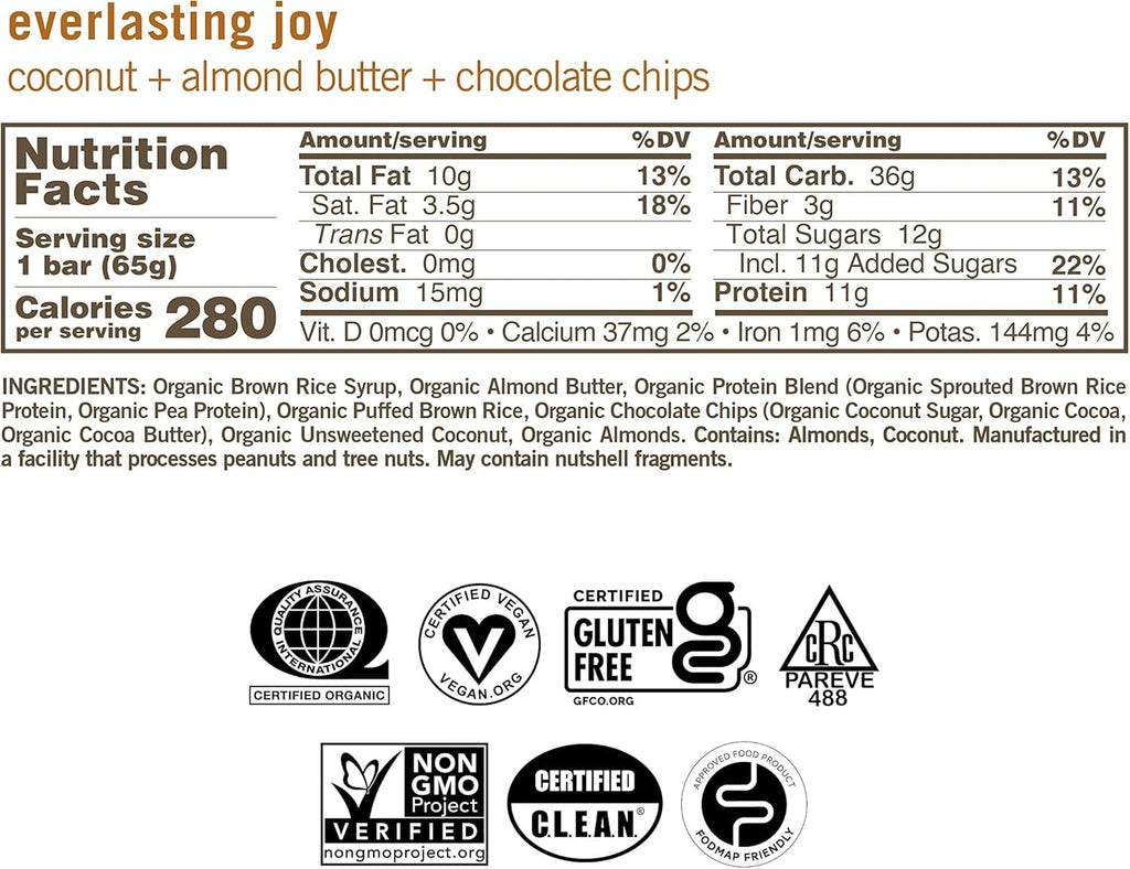 Organic Coconut Almond Butter & Chocolate Chip Protein Bar (12 CT)