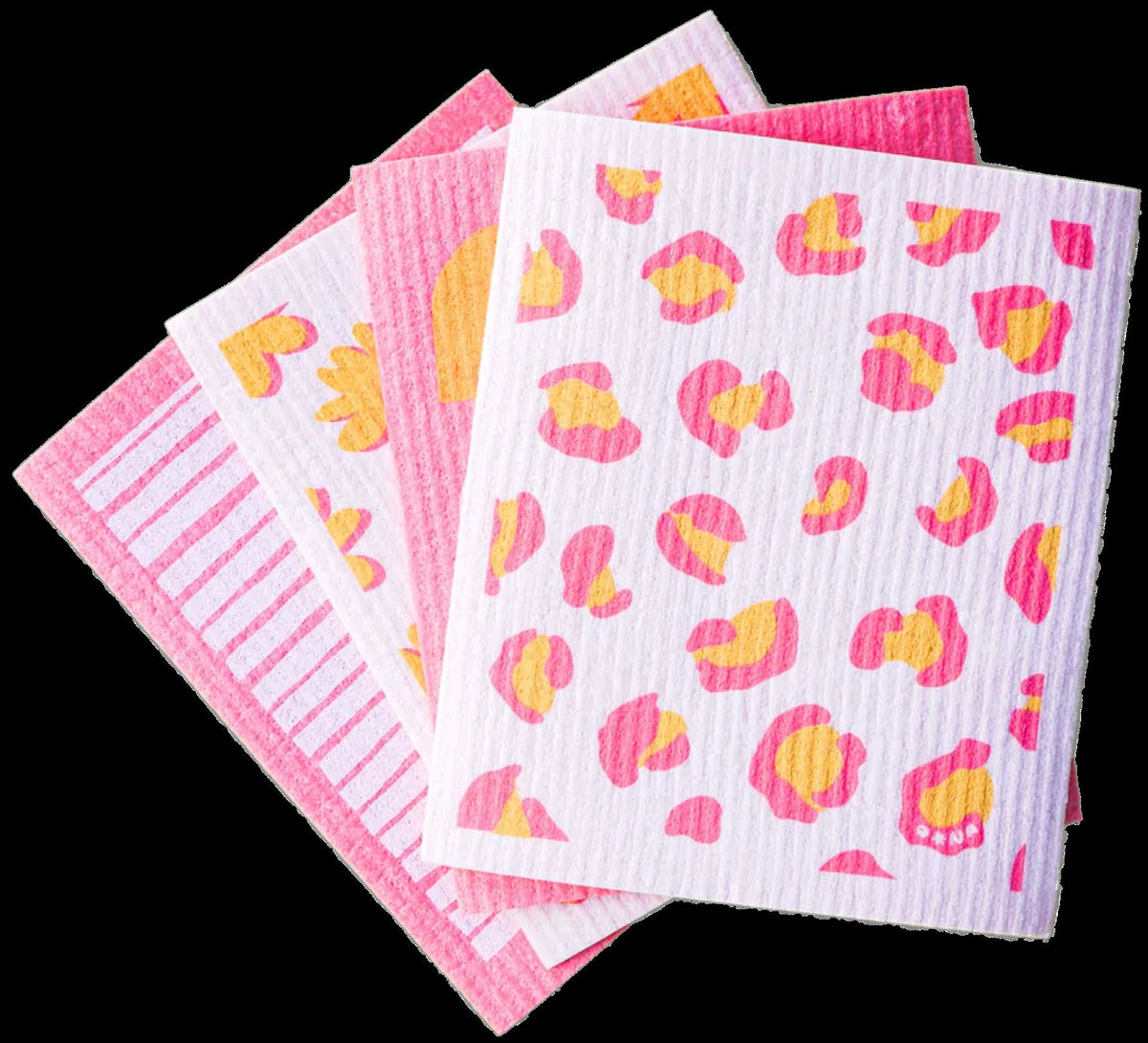 Compostable Sponge Cloth Pack - Dots & Spots Pattern (4 Pack)
