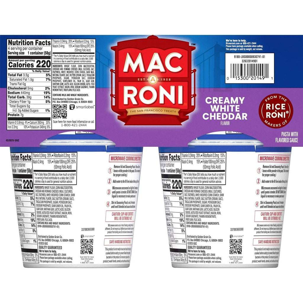Creamy White Cheddar Macaroni & Cheese Value Pack (4 CT)