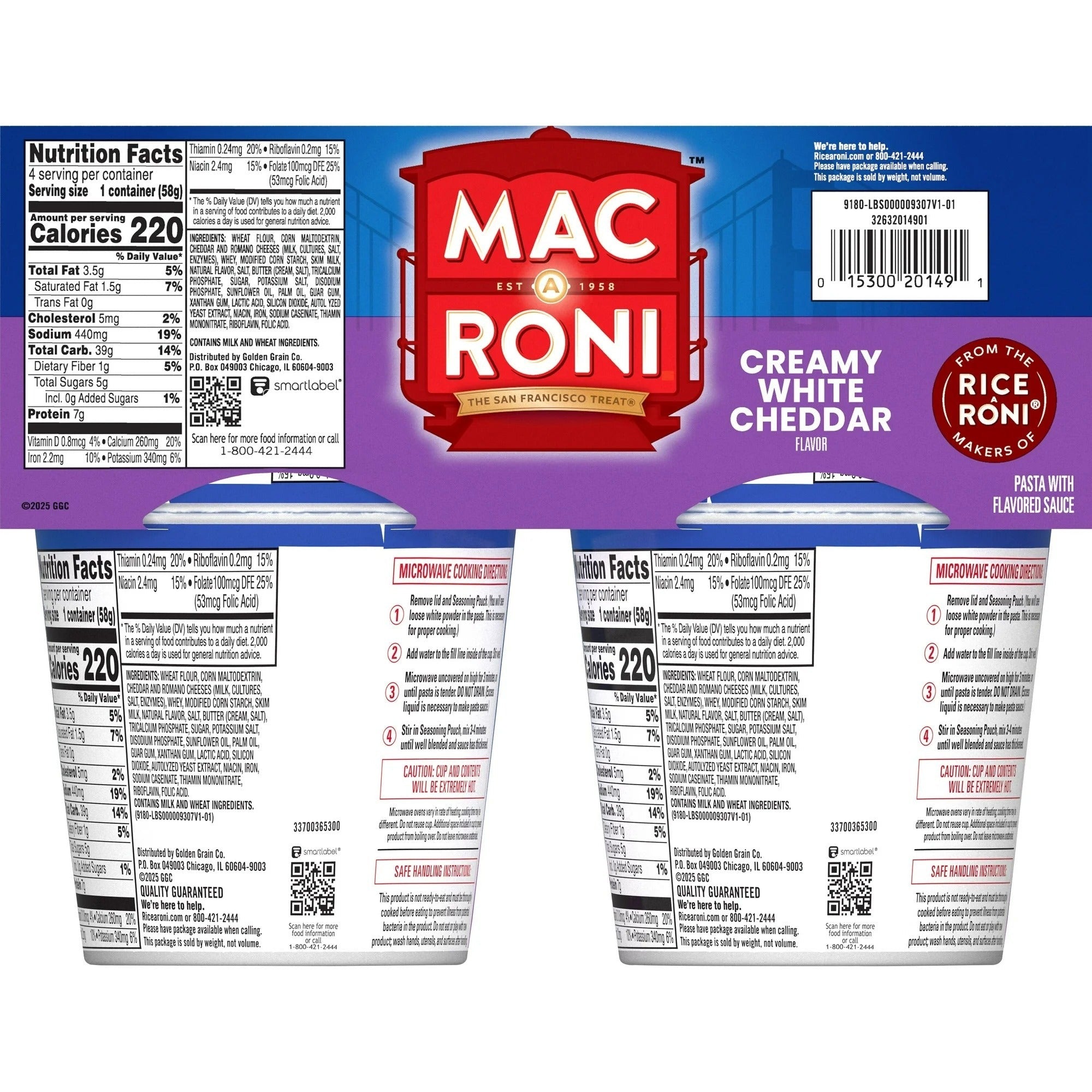 Creamy White Cheddar Macaroni & Cheese Value Pack (4 CT)