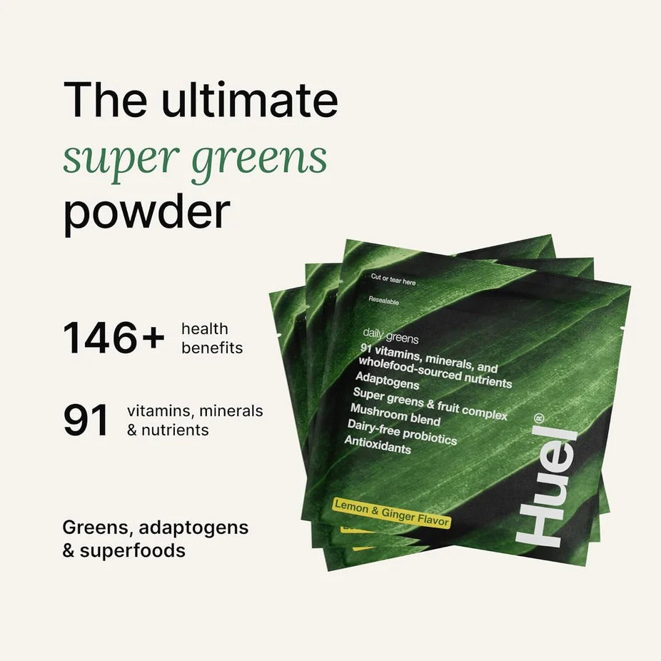 Daily Greens Superfood Drink - Lemon Ginger (12 CT)