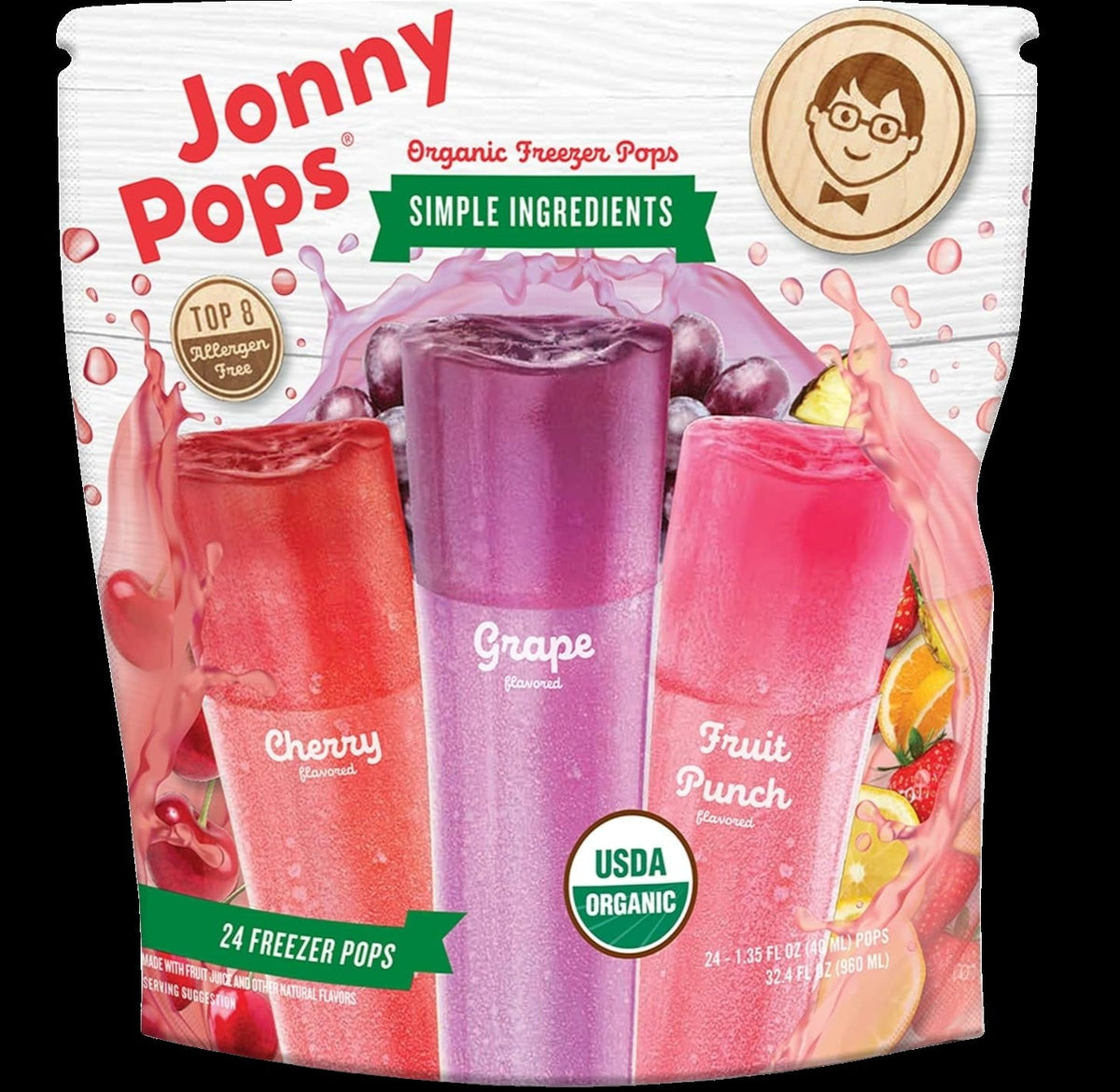 Organic 3 Flavor Freezer Pops (24 CT)
