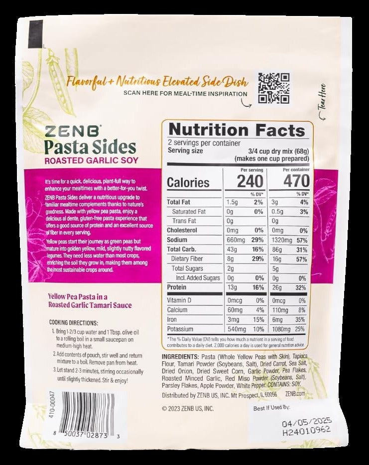 Roasted Garlic Soy Pasta Side (8 Pack)