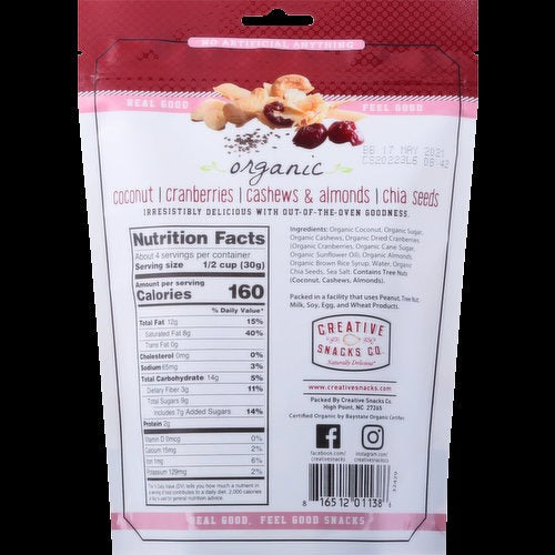 Organic Coconut Snacks With Cranberries