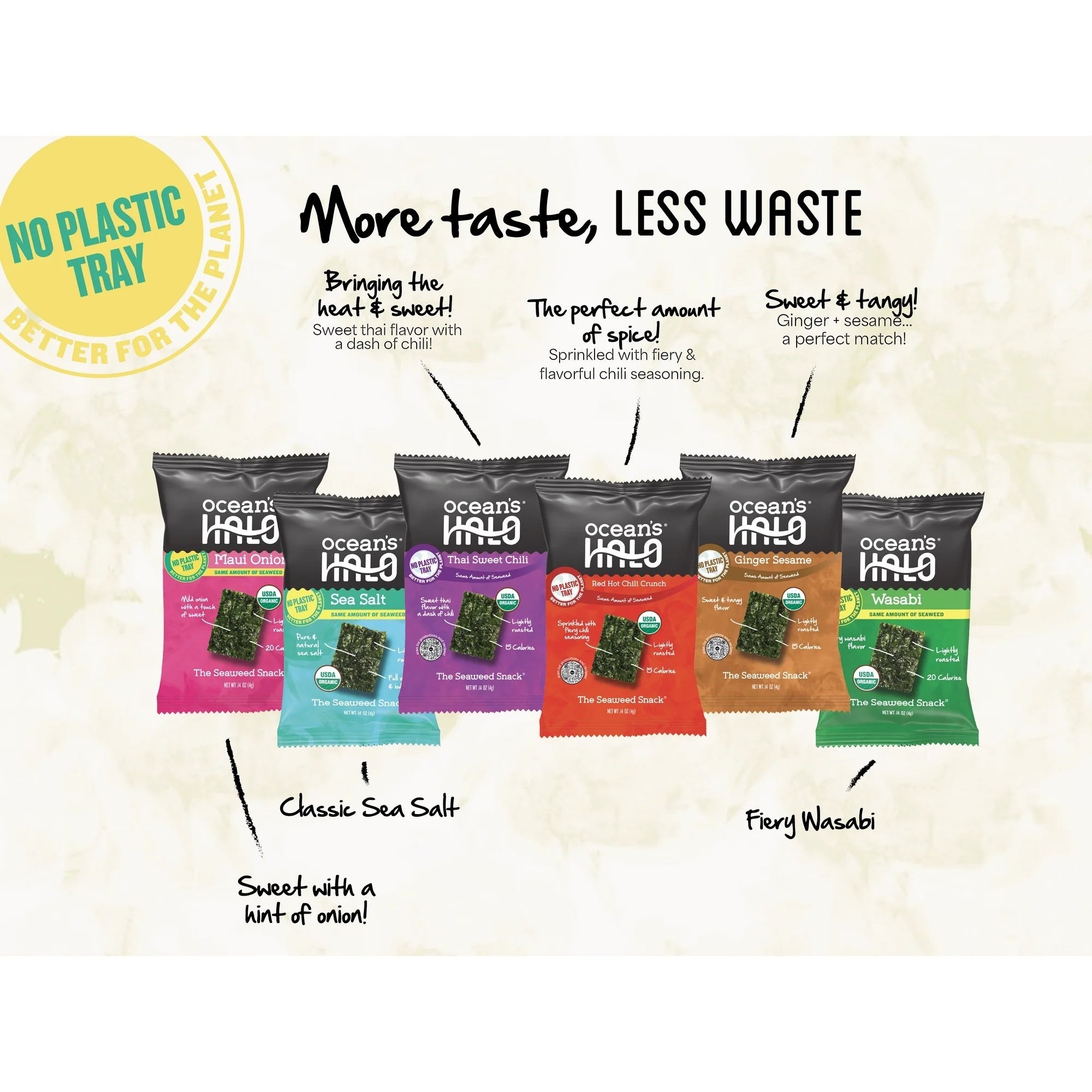 Organic Thai Sweet Chili Trayless Seaweed Snacks (5 pack)