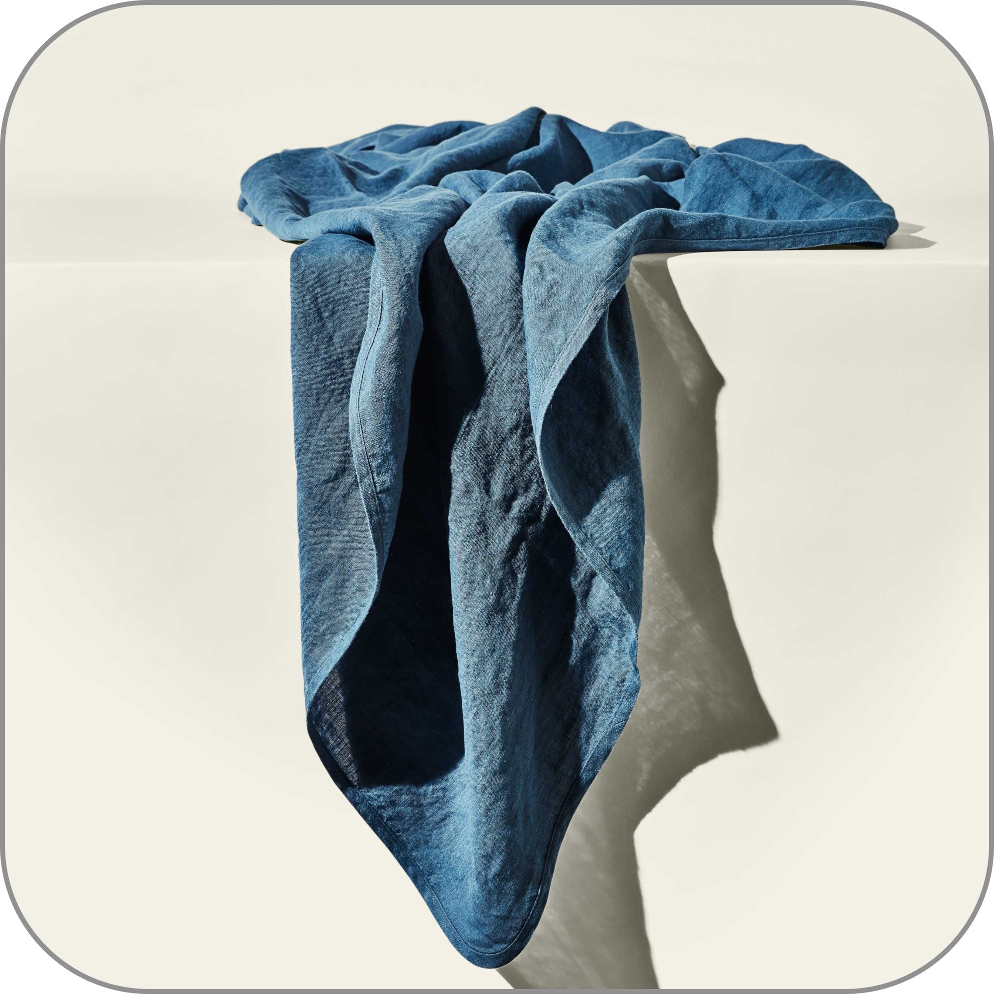 Linen Table Cloth - Blue Grey