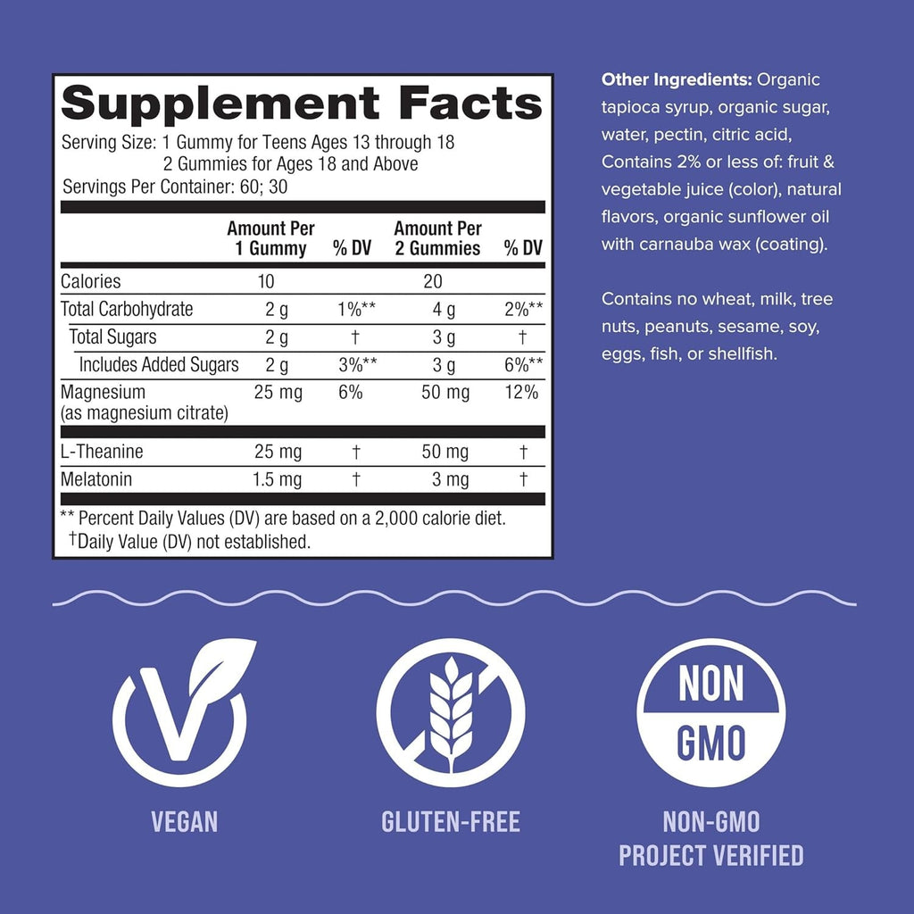 CALM Sleep Gummies Magnesium Supplement - Blueberry Pomegranate (60 CT)