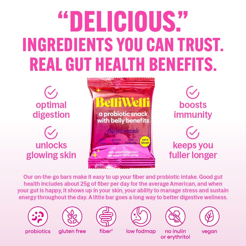 Soft Baked Probiotic Snack Bar, Fudge Brownie (8 CT)
