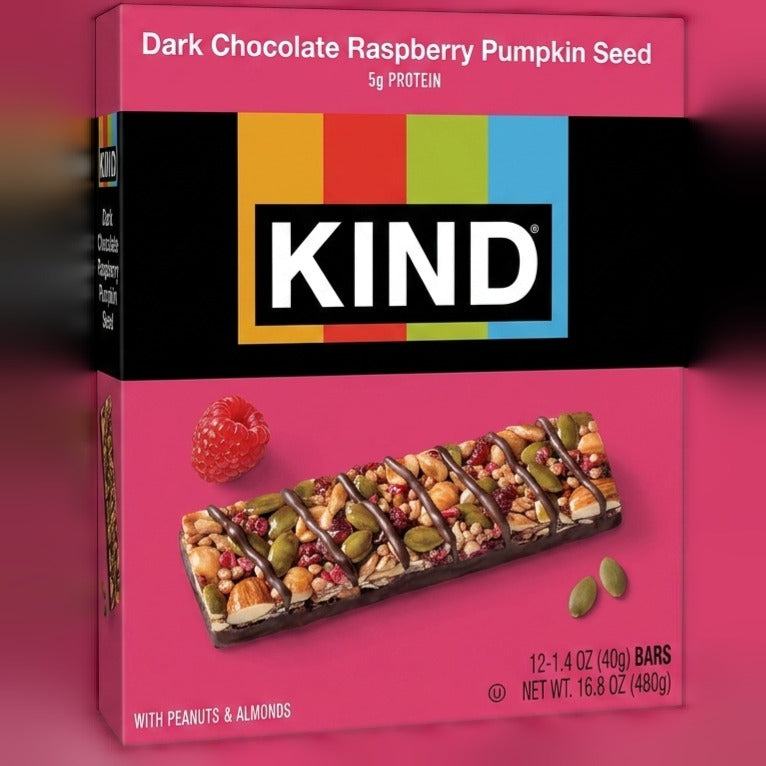 Dark Chocolate Raspberry Pumpkin Seed Bars (12 CT)