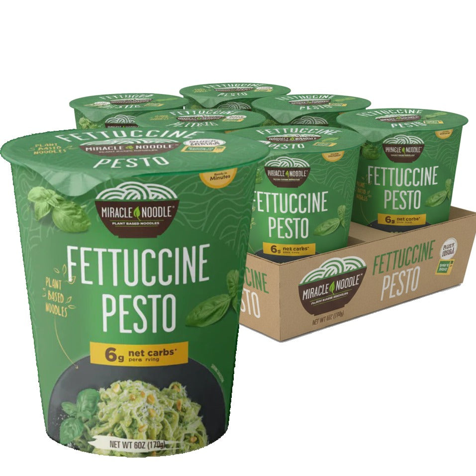 Low Carb Instant Cup Noodles Fettuccine Pesto (6 Pack)