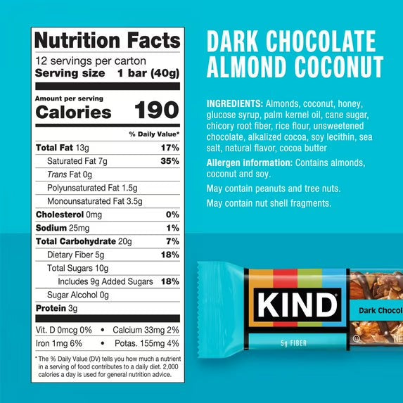 Dark Chocolate Almond & Coconut Kind Bar (12 CT)