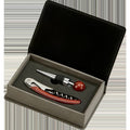 Grey Leatherette 2-Piece Bar Tool Set