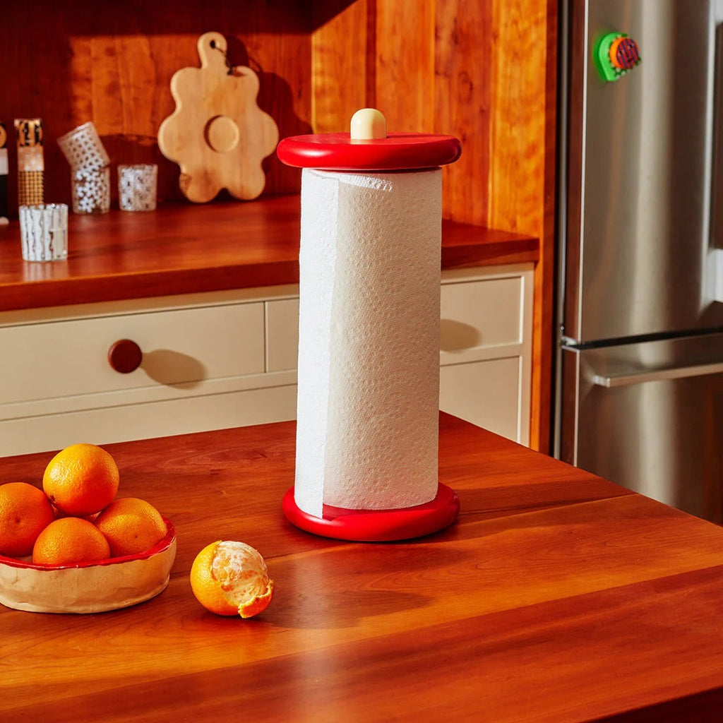 Spool Paper Towel Holder - Red/Yellow
