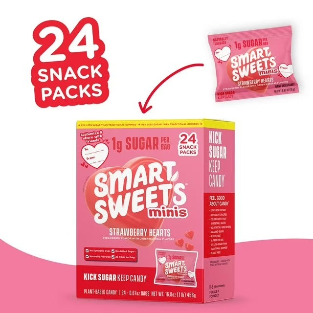 Mini Strawberry Hearts Candies (24 CT)
