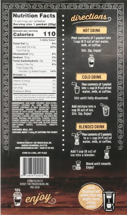Frozen Bean Latte & Frappe Mix, Vanilla Bean (10 CT)