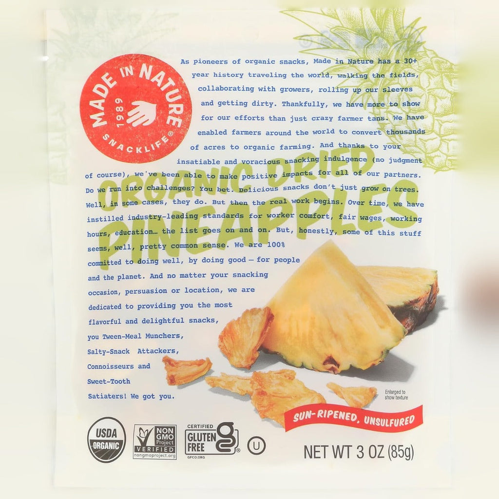 Organic Dried Pineapple Pieces