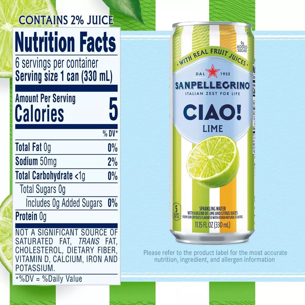 Ciao Lime Sparkling Water (6 Pack)