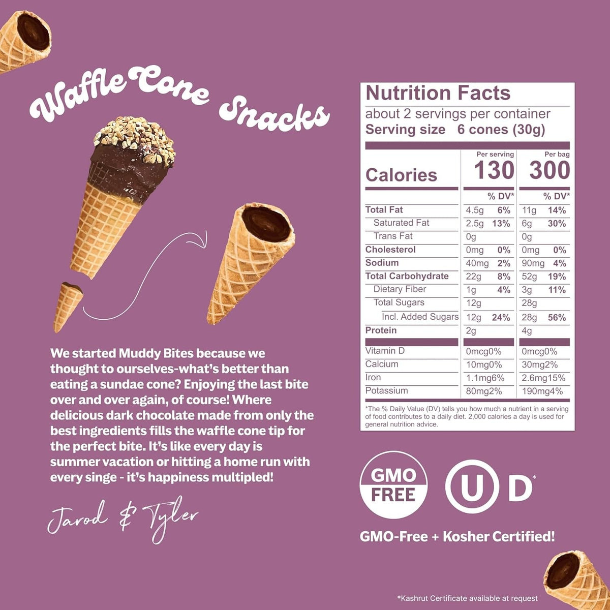 Dark Chocolate Waffle Cone Snacks