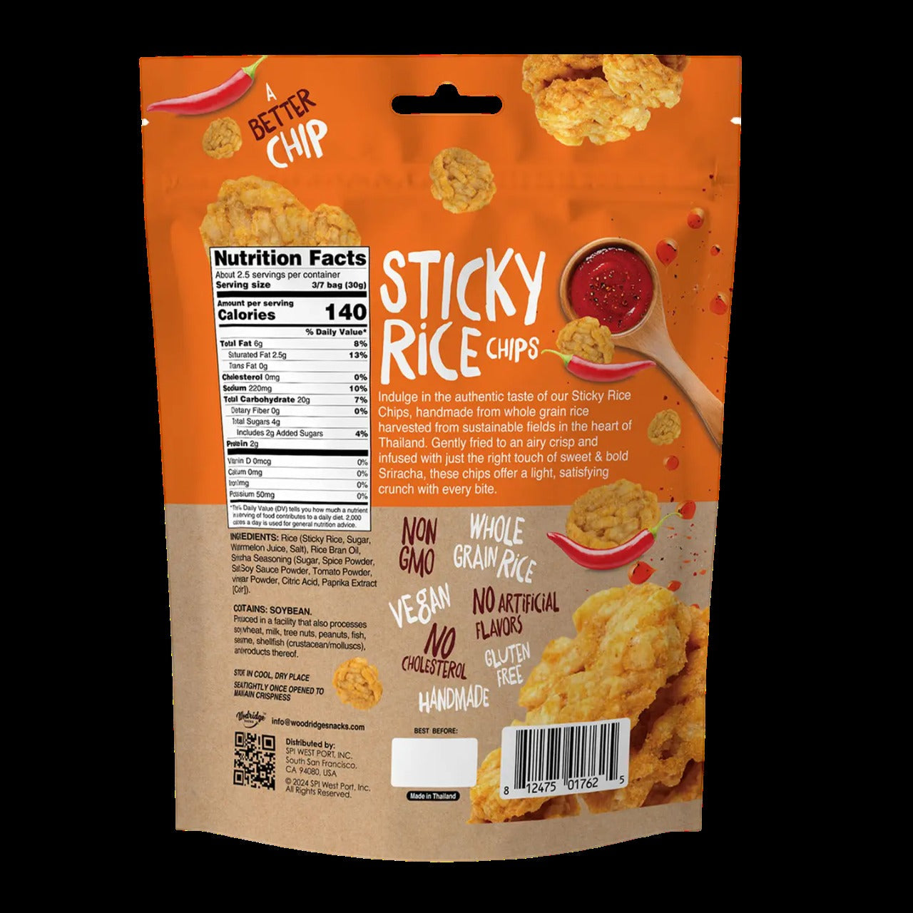 Sriracha Sticky Rice Chips