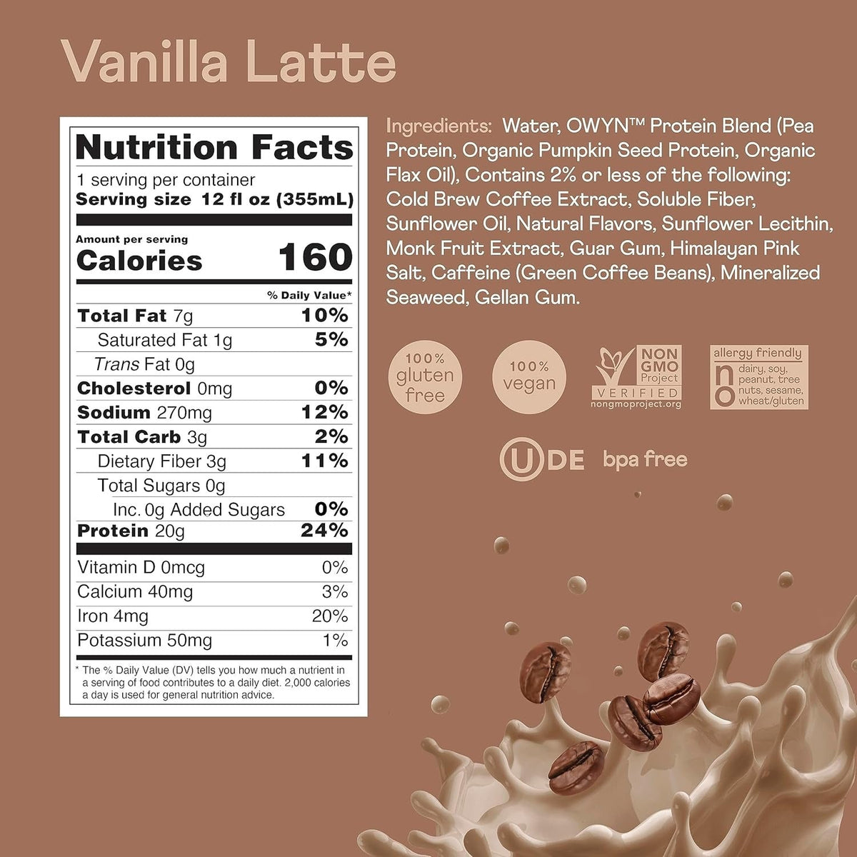 Vanilla Latte Coffee Shake (12 Pack)