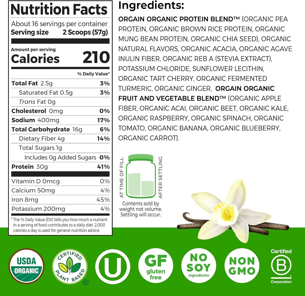 Organic Sport Protein Powder Vanilla