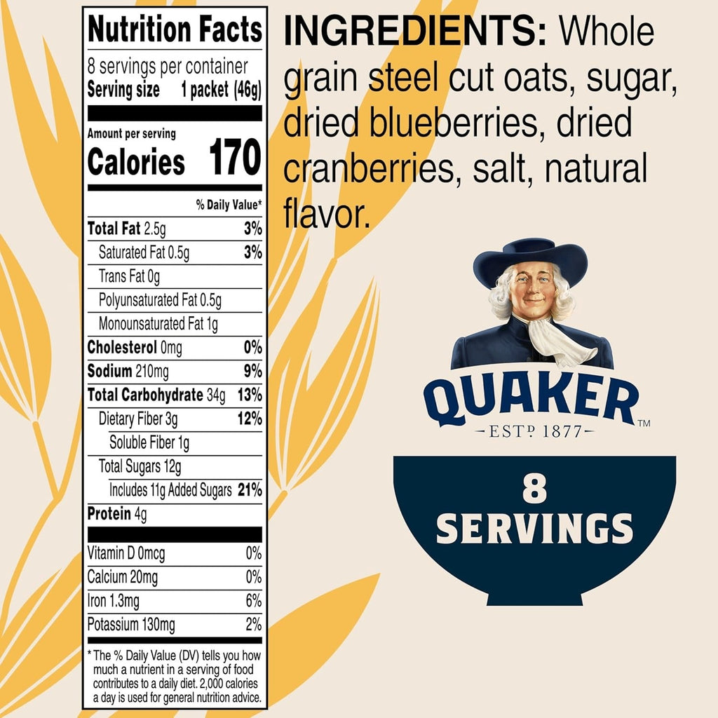 Cranberries And Blueberries Steel Cut Oatmeal (8 CT)